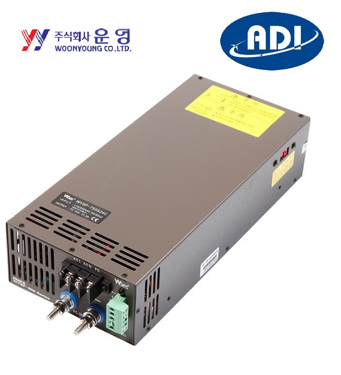 Bộ nguồn AC/DC 24V, 600W, 25A, Loại PFC, Woonyoung WYSP-600S24CP